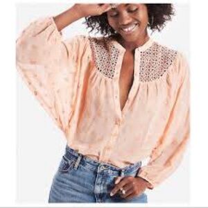 Lucky Brand bishop sleeve blouse Sz XS